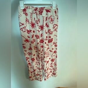 Target  Red and Cream white Beach themed Pants